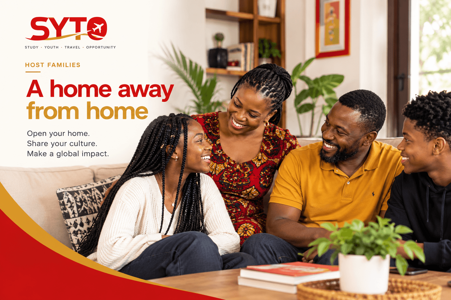 A SYTO host family at home: open your home, share your culture, make a global impact.